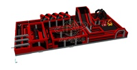 Château gonflable de toboggan de videur grand parc de maison de rebond de ville d'amusement de terrain de jeu parc à thème gonflable