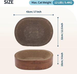 Large Indoor Cat Scratcher Lounge Big Corrugated Cardboard Cat <b>Bed</b> Scratch <b>Pad</b> Furniture Protector with Carton Packing - Product Image 3