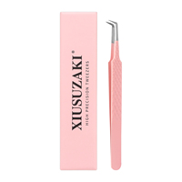 Pince à cils en fibre personnalisée XIUSUZAKI, pince à cils volumineuse, pince à cils pour technicien en cils, pince à cils à 90 degrés pour extension de cils