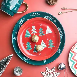Горячая Распродажа, Роскошный домашний стол, посуда, рождественские стейки, керамические тарелки и кружки