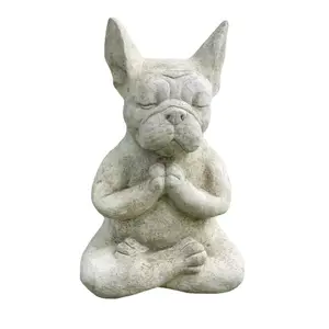 Hot Koop Resin Meditatie Hond Beeldje Meditatie Yoga Collectible Gelukkige Hond Collection Gift Voor Tuin Decor