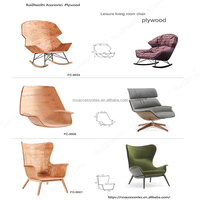 Pièces de cadre de chaise en contreplaqué d'eucalyptus moulé sur mesure pour la conception industrielle, accessoires de fauteuil pour salon et appartement
