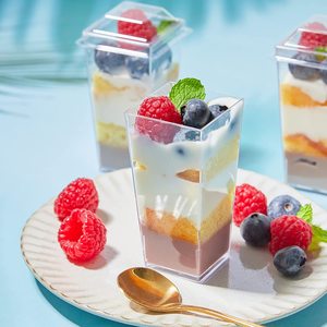 ถ้วยขนมหวานพลา<span class=keywords><strong>ส</strong></span>ติกทร<span class=keywords><strong>ง</strong></span><span class=keywords><strong>ส</strong></span>ี่เหลี่ยมขนาด3ออนซ์พร้อมฝาปิดวัสดุ PS <span class=keywords><strong>ส</strong></span>ำหรับทำมูสพุดดิ้งโยเกิร์ต - Product Image 6