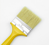 Pinceaux à peinture manche en plastique jaune brosse à peinture poils + pinceau à puce synthétique PET pour mur