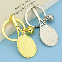 Porte-clés créatif en alliage de tennis de table et de badminton, pendentif léger en forme de balle, accessoire de sport tendance