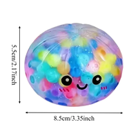 Jouet sensoriel anti-stress en forme de boulette arc-en-ciel avec perles à presser, pour soulager le stress, avec cuiseur vapeur en bambou, cadeau amusant