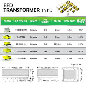 Настраиваемый EFD25-067 горизонтальный 5 + 5 контактный 240 В до 220 В силовой трансформатор - Product Image 2