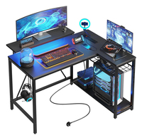Table d'ordinateur de bureau de coin de jeu en forme de L de bureau à domicile de haute qualité avec support de moniteur