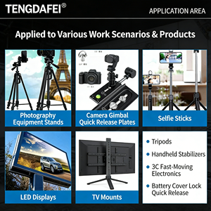 Vis de fixation rapide pour appareil photo 1/4, à fente <span class=keywords><strong>plate</strong></span> en zigzag DIN, nickelée, ronde avec anneau en D rainuré, vente en gros - Product Image 3