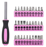Kit d'outils ménagers rose pour femmes, ensemble d'outils portables avec pochette de transport facile, parfait pour les projets de bricolage, entretien de la maison, 71 pièces