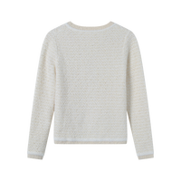Cardigan en laine blanche tricoté à manches longues et bouton unique pour femme, collection décontractée 2025