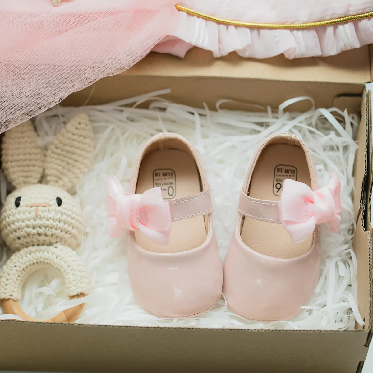 Обувь для новорожденных девочек 0-18 месяцев Свадебная резиновая нескользящая детская обувь из искусственной кожи для девочек
