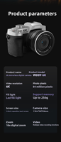 Videocámara de Bolsillo con Pantalla Interactiva de 6K, Función de Operación Remota, Diseño Delgado y Elegante, Grabación de Video en Formato Vertical