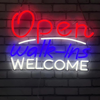 Enseigne néon ouverte alimentée par USB avec design personnalisable pour la maison, les bars, les salons, les hôtels et les clubs – Décoration murale à source lumineuse LED