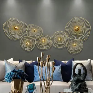 Moder Blume Design Goldene Eisen Wohnzimmer Halle Salon Wand Dekor