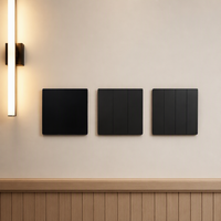 Interrupteur mural 2 voies de haute qualité, élégant, standard britannique, finition mate noire, au toucher doux, pour la rénovation d'appartements minimalistes