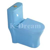KD-16CTS במלאי צבע שירותים חתיכה אחת קרמיקה כלים סניטריים בני אמבטיה שמיים כחול מקיר לקיר רכוב מקלחת מושב