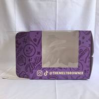 Boîte à gâteau sushi personnalisée avec logo, en papier recyclable de qualité alimentaire, avec fenêtre en PET, gaufrage et pelliculage mat, très demandée pour les pâtisseries
