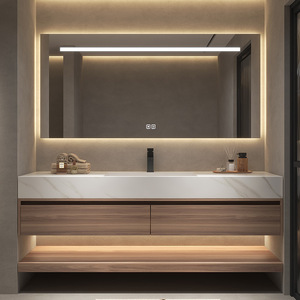 Mueble <span class=keywords><strong>de</strong></span> Baño Moderno <span class=keywords><strong>de</strong></span> Lujo Personalizado <span class=keywords><strong>con</strong></span> <span class=keywords><strong>Lavabo</strong></span>, Espejo LED, Gabinetes <span class=keywords><strong>de</strong></span> Vanidad y Soporte <span class=keywords><strong>de</strong></span> Piso - Product Image 4