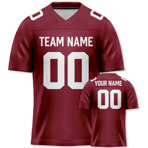 Hot Sale Kunden spezifische Polyester American Football Trikots für Männer Jugend V-Ausschnitt Kurz Personal isierte Team Name Nummer Sublimation - Product Image 3