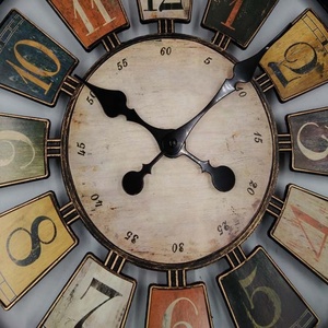 Decorazione per la casa <span class=keywords><strong>Vintage</strong></span> solido arcobaleno senza rumore di carta quadrante orologio <span class=keywords><strong>da</strong></span> <span class=keywords><strong>parete</strong></span> in plastica - Product Image 3