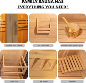 Smartmak 6-8 Người Canada Tuyết Tùng Đỏ Ngoài Trời Cube Phòng Tắm Hơi Với Hệ Thống Chống Thấm Nước - Product Image 3