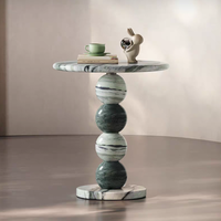 Table d'appoint d'angle de luxe en marbre, table basse ronde moderne et simple, petite table d'appoint pour canapé de salon