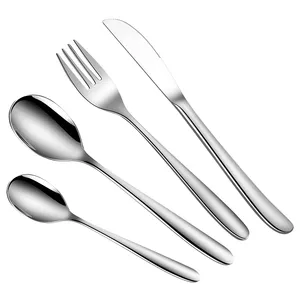 24pcs Dinnerware Set Stainless Steel Kitchen Cutlery Set Knife Spoon Flatware Fork Tableware with Egg Trays