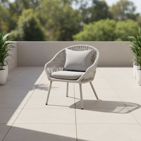 Chaise en corde moderne de haute qualité pour l'extérieur, résistante aux UV, avec structure en aluminium thermolaqué, pour hôtels et villas