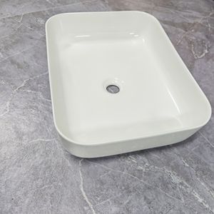 Lavabo de Cerámica 500x390mm Blanco Mate para Encimera Sin Orificios - Product Image 3
