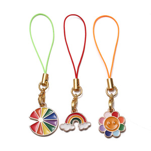 Lot de 12 cordons de téléphone multicolores plaqués or avec fermoir mousqueton, accessoires de bijouterie DIY, matériel artisanal - Product Image 2