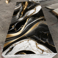 Panneau mural en composite bois-plastique effet marbre, étanche, ignifuge, résistant à l'humidité, design moderne, options de taille pour la décoration intérieure - Vente chaude