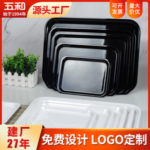 Wuhe Melamine Rectangular Tray A5 Nordic White Home Serving Tray For Tea Water Cups Commercial Use - Product Image 5