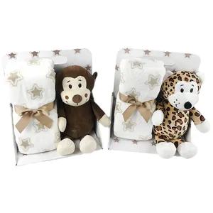 Prix d'usine en gros Animal lion tigre ours chien éléphant en peluche avec couverture pour bébé - Product Image 1