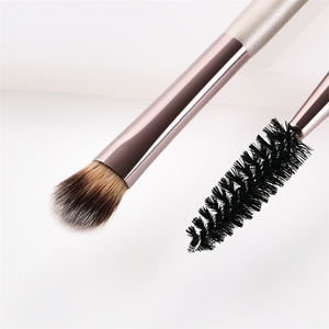 Individuale Champagne Oro Spazzola Dell'ombra di Occhio Doppio Attacco Angeled Brow Brush Private Label Personalizzato Dual Eyeshadow Brush - Product Image 3