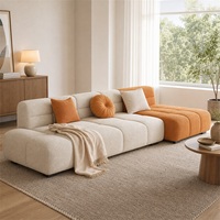 Canapé modulaire élégant en forme de L, confortable et moderne, pour salon, bureau ou petit appartement
