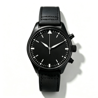Premium Chronograph Automatische Mechanische Uhr im Piloten-Stil Herren Sportuhr mit Wasserdichtem Canvas-Gummi-Hybrid-Armband