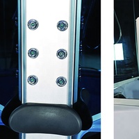 Cabine de douche en verre de luxe pour salle de bain, avec massage, hammam intégré, douche à vapeur, massage des pieds, mur arrière noir