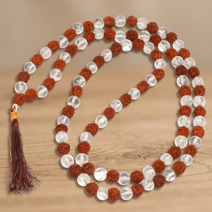 Jap Mala de Cristal Rudraksha con Cuentas de Ágata Talladas, Recuerdo Religioso a Bajo Precio - Product Image 3