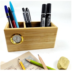 Hộp Đựng Bút Bằng Gỗ Với Đồng Hồ Analog - Product Image 5