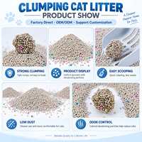 Litière pour chat en bentonite de sodium écologique de qualité supérieure, en forme de boule, sans poussière, hautement absorbante, à agglomération rapide, contrôle des odeurs, 8 kg, OEM ODM