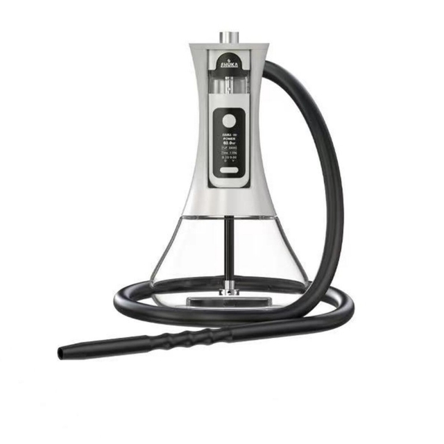 High Quality Luxury Portable Automatic LED Electronic Hookah with Stainless Steel Mirror 2000mAh Battery New for Accessories