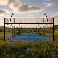 Terrain de padel panoramique standard FIP, intérieur/extérieur, professionnel, équipement complet, prix usine