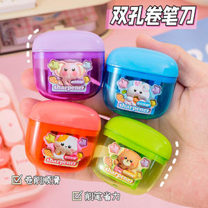 Pensil Standar HB untuk Perlengkapan Sekolah Grosir, Pengasah Pensil untuk Sekolah, Pengasah Pensil Murah Lucu dengan Lubang Ganda - Product Image 6