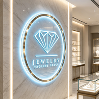 Letrero con Logotipo Retroiluminado de Acrílico Personalizado para Joyerías y Salones de Belleza, Exhibición de Marca Iluminada en 3D Premium para Tiendas de Cosméticos