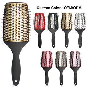 <span class=keywords><strong>Cepillo</strong></span> para el cabello con <span class=keywords><strong>cerdas</strong></span> de jabalí y nailon, ventilado, para desenredar y masajear el cuero cabelludo, con logotipo personalizado, OEM, venta al por mayor - Product Image 1