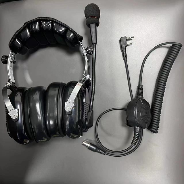 Aviation Headset with Dual Plugs Stereo Mono Noise Reduction T5EE