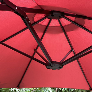 <span class=keywords><strong>Parasol</strong></span> de terrasse extra large rouge de 4,5 m avec manivelle, protection UV et résistant à l'eau pour balcon - Product Image 3
