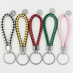 K433 PU Da Bện Dệt Rope Bts Keychain 18 Colors DIY Bag Pendant Key Chain Chủ Xe Dây Móc Khóa Đàn Ông Phụ Nữ Keychain