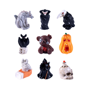 Accesorios de adorno de hadas casa de muñecas en miniatura jardín estatuilla de Halloween artesanía de resina Mini pequeño monstruo fantasma negro Hombre Lobo Murciélago - Product Image 1